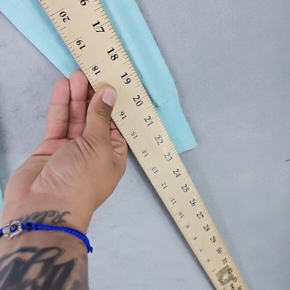 Banana Republic 100% Merino Wool Sweater Womens XS Pastel Aqua Lightweight Chic - Picture 4 of 7